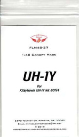 FLN-M48-27 1/48 Flying Leathernecks UH-1Y canopy mask for Kittyhawk MMD Squadron FLN-M48-27 1/48 Flying Leathernecks UH-1Y canopy mask for Kittyhawk MMD Squadron