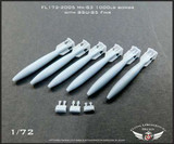 FLN-172-2005 1/72 Flying Leathernecks Mk-83 1000lb bomb with BSU-85 fin 6 bombs MMD Squadron FLN-172-2005 1/72 Flying Leathernecks Mk-83 1000lb bomb with BSU-85 fin 6 bombs MMD Squadron