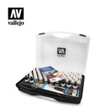 VJ70172 Vallejo Paint Basic Model Color Paint Set in Plastic Storage Case 72 Colors and Brushes MMD Squadron