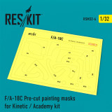 RES-RSM32-0006 1/32 Reskit F/A-18C Pre-cut painting masks for Kinetic / Academy kit 1/32 MMD Squadron