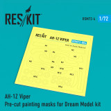RES-RSM72-0004 1/72 Reskit AH-1Z Viper Painting Masks for Dream Model kit 1/72 MMD Squadron