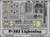 EDUFE208 1/48 Eduard P-38J Photo Etch for Hasegawa MMD Squadron