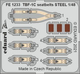 EDUFE1233 1/48 Eduard TBF-1C seatbelts STEEL Photo Etch for Academy MMD Squadron
