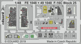 EDUFE1048 1/48 Eduard F-16C Block 25 Photo Etch for Tamiya MMD Squadron
