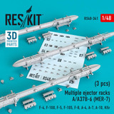 RES-RS48-0341 1/48 Reskit Multiple ejector racks A/A37B-6 MER-7 3 pcs MMD Squadron