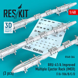 RES-RS48-0364 1/48 Reskit BRU-41/A Improved Multiple Ejector Rack IMER 3 pcs MMD Squadron