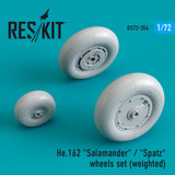 RES-RS72-0354 1/72 Reskit He.162 Salamander / Spatz wheels set weighted MMD Squadron