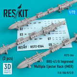 RES-RS72-0364 1/72 Reskit BRU-41/A Improved Multiple Ejector Rack IMER 3 pcs MMD Squadron