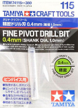 TAM74115 Tamiya Fine Pivot Drill Bit (0.4mm Shank Dia. 1.0mm)  MMD Squadron