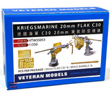 VTW35053 1/350 Veteran Models Kriegsmarine 20mm Flak C30 MMD Squadron