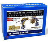 VTW35052 1/350 Veteran Models Kriegsmarine 20mm Flak C38 MMD Squadron