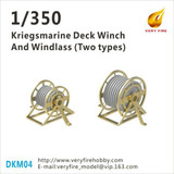 VFDKM04 1/350 Very Fire Scale DKM Kriegsmarine Deck Winch and Windlass (2 Types 22 Sets)  MMD Squadron