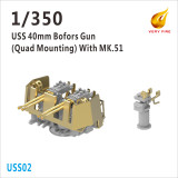 VFUSS02 1/350 Very Fire Scale USS 40mm Bofors Quard AA Guns with MK.51 (6 sets)  MMD Squadron