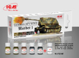 ICM3003 ICM Acrylic paint set for German AFV WW2 (Marder I)  MMD Squadron