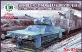 UMMT-674 1/72 Uni Model Armored platform Tank destroyer (as a part of a german armored train)  MMD Squadron