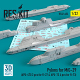 RES-RS32-0402 1/32 Reskit Pylons for MiG-29 (APU-470 2 pcs for R-27 & APU-73 4 pcs for R-73)  MMD Squadron