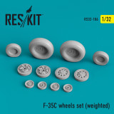 RES-RS32-0186 1/32 Reskit F-35C Lightning II wheels set (weighted)  MMD Squadron