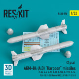 RES-RS32-0416 1/32 Reskit AGM-84 (A,D) Harpoon missiles (2 pcs) (P-8A, A-6, A-7E, B-1B, B-52H, F-111C, F-16, F/A-18, F-20, Nimrod MR2, AV-8B, P-3, S-3) (3D Printing)  MMD Squadron