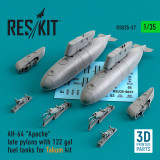 RES-RSU35-0037 1/35 Reskit AH-64 Apache late pylons with 122 gal fuel tanks for Takom kit (3D Printing)  MMD Squadron