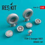 RES-RS48-0231 1/48 Reskit TBM-3 Avenger NAVY wheels set  MMD Squadron