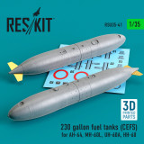 RES-RSU35-0041 1/35 Reskit 230 gallon fuel tanks (CEFS) for AH-64, MH-60L, UH-60A, HH-60 (3D Printing) (2 pcs)  MMD Squadron