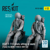 RES-RSF32-0003 1/32 Reskit USAF F-111 pilots sitting in seats (2 pcs) for RESKIT RSK32-0002 kit (3D Printing)  MMD Squadron