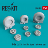 RES-RS48-0260 1/48 Reskit B-26(A-26)  Invader type 1 wheels set  MMD Squadron