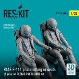 RES-RSF32-0004 1/32 Reskit RAAF F-111 pilots sitting in seats (2 pcs) for RESKIT RSK32-0002 kit (3D Printing)  MMD Squadron