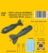 CMK-129-4459 1/48 CMK 2000 Lb Bomb AN-M66A2 equipped with Conical Fin Assembly M130  (2 pcs.) 129-4459 MMD Squadron