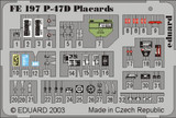 EDUFE197 1/48 Eduard P-47D placards FE197 MMD Squadron