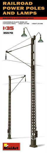 MIN35570 1/35 Miniart Railroad Power Poles & Lamps  MMD Squadron