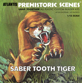 ALMA733 1/13 Atlantis Prehistoric Scenes Saber Tooth Tiger Plastic Model Kit  MMD Squadron