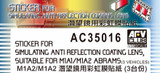 AFVAC35016 1/35 AFV Club Sticker Simulated Anti. Reflection Coating Lens, for M1A1/M1A2 Abrams  MMD Squadron