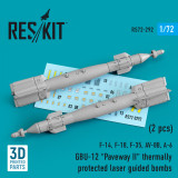 RES-RS72-0292 1/72 GBU-12 "Paveway II" thermally protected laser guided bombs (2 pcs)  (3D Printed)  MMD Squadron