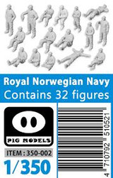 PIG350002 1/350 Pig Models Royal Norwegian Navy Crew Figures (32 Figures)  MMD Squadron