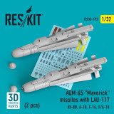 RES-RS32-0192 1/32 AGM-65 "Maverick" missiles with LAU-117 (2 pcs)  (3D Printed)  MMD Squadron