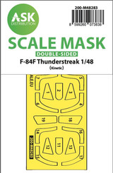 ASKM48283 1/48 Artscale  F-84F Thunderstreake double-sided express fit mask for Kinetic  MMD Squadron