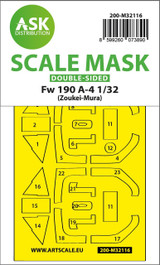 ASKM32116 1/32 Artscale  Fw 190A-4 double-sided express fit mask for Zoukei-Mura  MMD Squadron ASKM32116 1/32 Artscale  Fw 190A-4 double-sided express fit mask for Zoukei-Mura  MMD Squadron