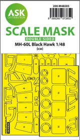 ASKM48285 1/48 Artscale  MH-60L Black Hawk double-sided express fit mask for ICM  MMD Squadron ASKM48285 1/48 Artscale  MH-60L Black Hawk double-sided express fit mask for ICM  MMD Squadron