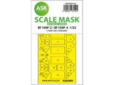 ASKM32124 1/32 Art Scale  Bf 109F-2 / Bf 109F-4 double-sided express fit mask for Hasegawa / Hobby 2000  MMD Squadron ASKM32124 1/32 Art Scale  Bf 109F-2 / Bf 109F-4 double-sided express fit mask for Hasegawa / Hobby 2000  MMD Squadron