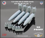 FLN-32-2045 1/32 Flying Leathernecks Mk-83 1000lb Bombs with BSU-85 Fins (4)  MMD Squadron FLN-32-2045 1/32 Flying Leathernecks Mk-83 1000lb Bombs with BSU-85 Fins (4)  MMD Squadron