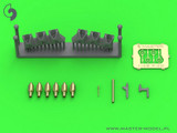 MAS-AM-48-180 1/48 Master Model Curtiss P-40 E -  gunsight & Pitot Tube & Browning .50 blast tubes with adapter for Eduard model kit  MMD Squadron