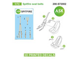ASKS72002 1/72 Art Scale  Spitfire seat belts - 3D 3Ded decals by ASK  MMD Squadron ASKS72002 1/72 Art Scale  Spitfire seat belts - 3D 3Ded decals by ASK  MMD Squadron
