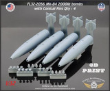 FLN-32-2056 1/32 Flying Leathernecks Mk-84 2000lb Bombs with Conical Fins (4)  MMD Squadron FLN-32-2056 1/32 Flying Leathernecks Mk-84 2000lb Bombs with Conical Fins (4)  MMD Squadron