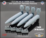 FLN-32-2061 1/32 Flying Leathernecks Mk-84 2000lb Bombs with Conical Fins - thermally protected (4)  MMD Squadron FLN-32-2061 1/32 Flying Leathernecks Mk-84 2000lb Bombs with Conical Fins - thermally protected (4)  MMD Squadron