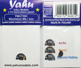 YMA7360 1/72 Yahu Models Whirlwind Mk.I Instrument Panel for AIR/PAV/Special Hobby  MMD Squadron