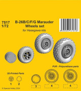 CMK-129-7517 1/72 CMK B-26B/C/F/G Marauder Wheels set / for Haseg. and Edu kits  129-7517 MMD Squadron