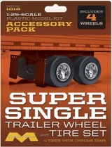 MOE1018 1/25 Moebius Super Single 4 wheel set for model kits  MMD Squadron