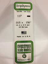 EVG117 Evergreen Styrene .015 X .156 Strips (10)  MMD Squadron