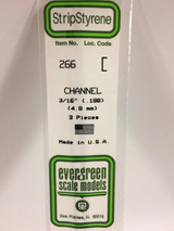 EVG266 Evergreen Styrene .188 Channel (3)  MMD Squadron